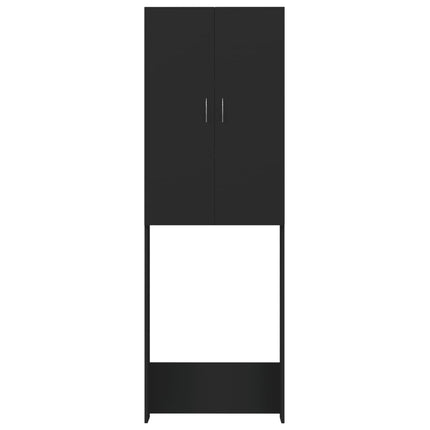 Mobile per Lavatrice Nero 64x25,5x190 cm