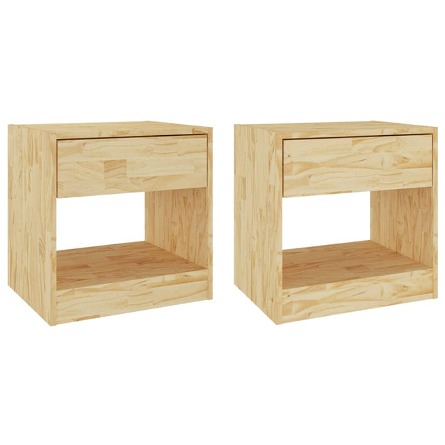 Comodini 2 pz 40x31x40 cm in Legno Massello di Pino