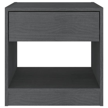 Comodino Grigio 40x31x40 cm in Legno Massello di Pino