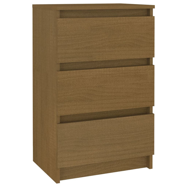 Comodino Marrone Ambra 40x29,5x64 cm in Legno Massello di Pino