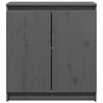 Armadietto Grigio 60x36x65 cm in Legno Massello di Pino