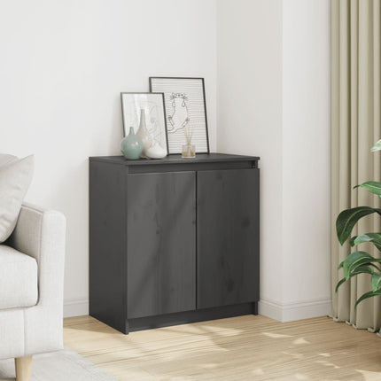 Armadietto Grigio 60x36x65 cm in Legno Massello di Pino