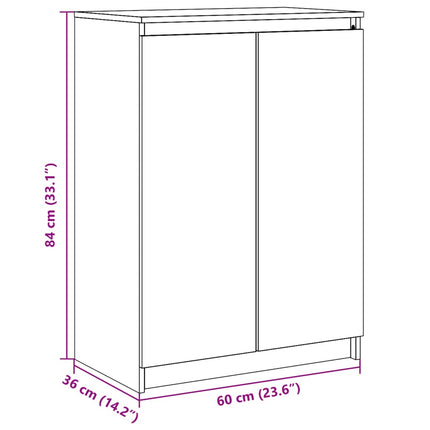 Credenza 60x36x84 cm in Legno Massello di Pino