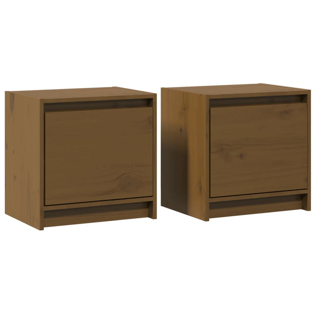 Comodini 2 pz Ambra 40x30,5x40 cm in Legno Massello di Pino