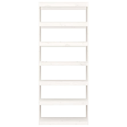 Libreria/Divisorio Bianco 80x30x199,5 cm in Massello di Pino