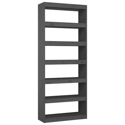 Libreria/Divisorio Grigio 80x30x199,5 cm in Massello di Pino