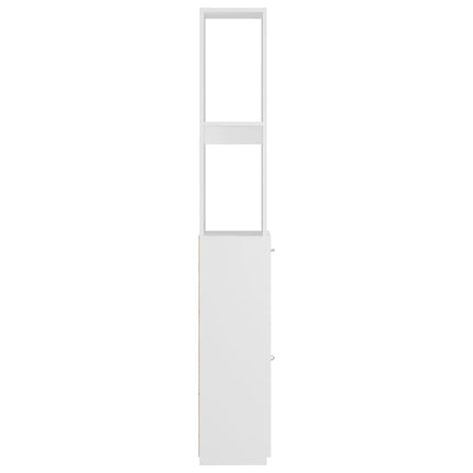 Armadietto da Bagno Bianco 25x26,5x170 cm in Legno Multistrato