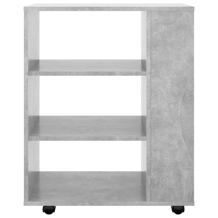 Mobiletto con Ruote Grigio Cemento 60x35x75cm Legno Multistrato