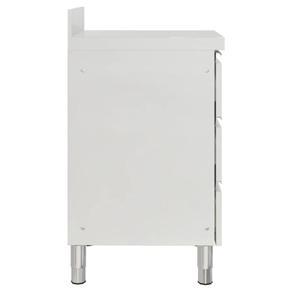 Mobiletto da Cucina Commerciale con 3 Cassetti in Acciaio Inox