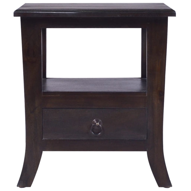 Comodino Nero Chiaro 40x40x45 cm in Legno Massello di Mogano