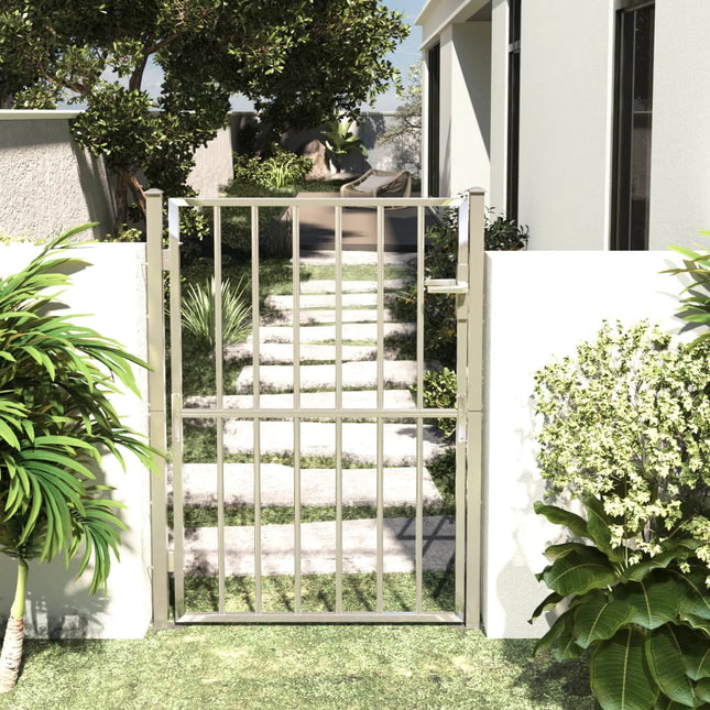 Cancello da Giardino 100x150 cm in Acciaio Inossidabile