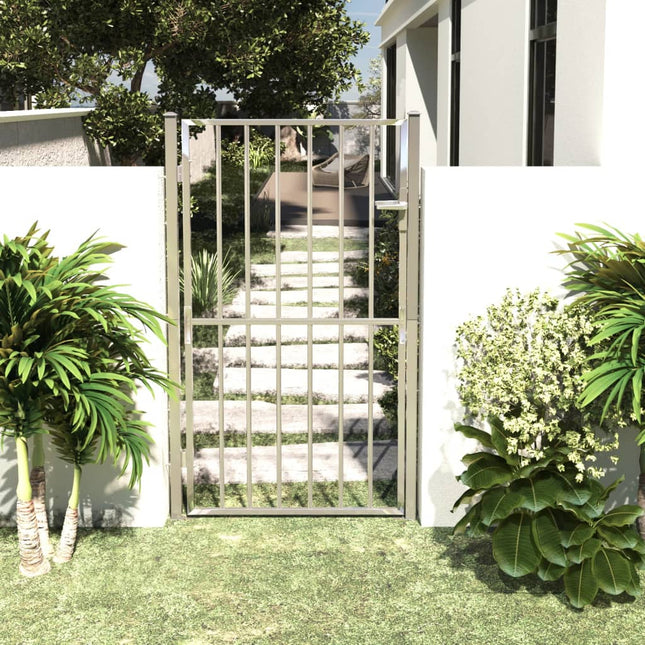 Cancello da Giardino 100x180 cm in Acciaio Inossidabile
