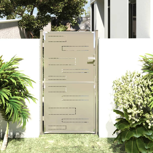 Cancello da Giardino 100x180 cm in Acciaio Inossidabile