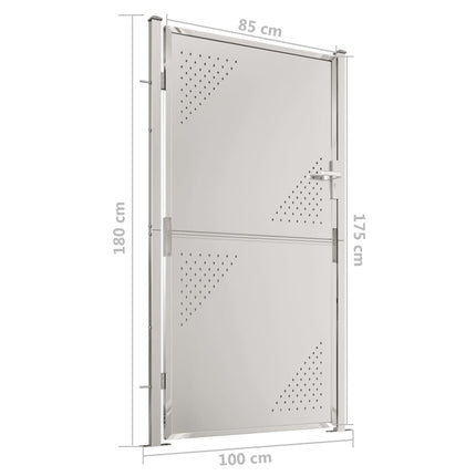 Cancello da Giardino 100x180 cm in Acciaio Inossidabile