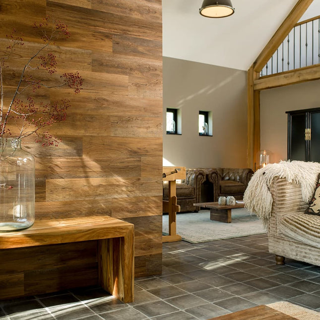 WallArt Listoni Aspetto Legno 30 pz Barnwood Rovere terra d'ombra