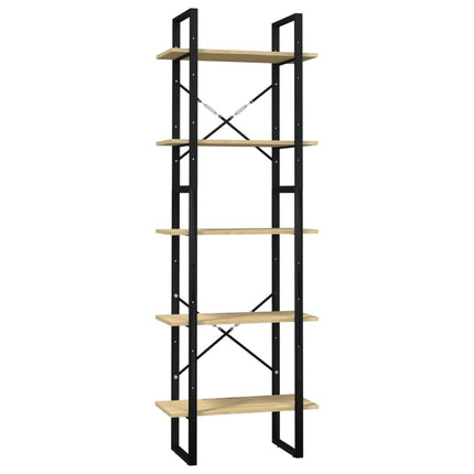 Libreria a 5 Ripiani 60x30x175 cm in Legno Massello di Pino
