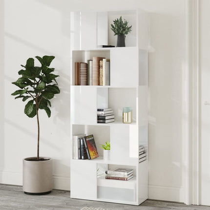 Libreria/Divisorio Bianco Lucido 60x24x155 cm