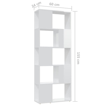 Libreria/Divisorio Bianco Lucido 60x24x155 cm