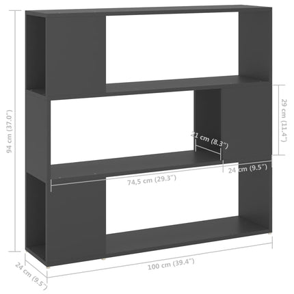 Libreria/Divisorio Grigio 100x24x94 cm
