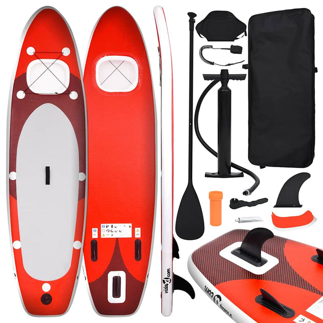 Set Tavola da SUP Gonfiabile Rosso 360x81x10 cm
