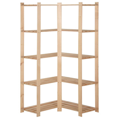 Scaffale ad Angolo 5 Livelli 82,5x82,5x170 cm Massello di Pino