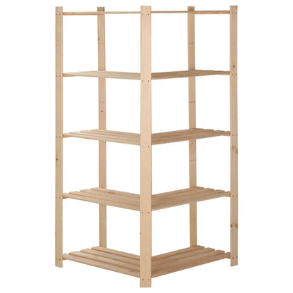 Scaffale ad Angolo 5 Livelli 82,5x82,5x170 cm Massello di Pino