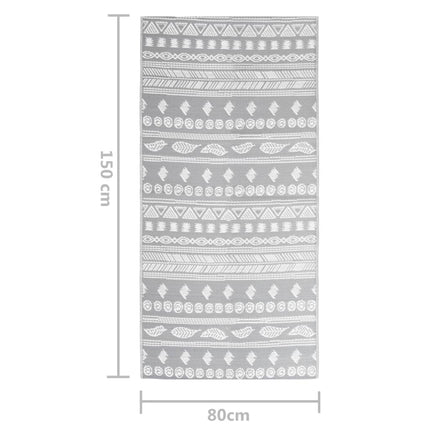 Tappeto da Esterni ARAKIL Grigio 80x150 cm in PP