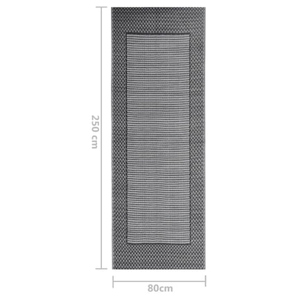 Tappeto per Esterno ARAKIL Nero 80x250 cm in PP