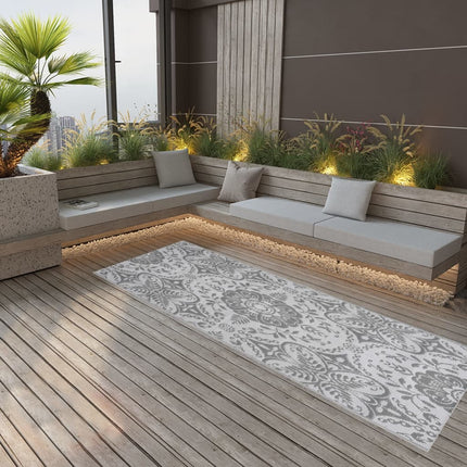 Tappeto da Esterno ARAKIL Grigio Chiaro 80x250 cm in PP