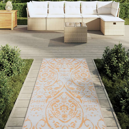 Tappeto da Esterni ARAKIL Arancione e Bianco 80x250 cm in PP