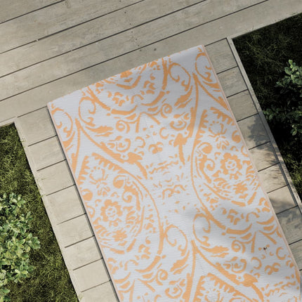 Tappeto da Esterni ARAKIL Arancione e Bianco 80x250 cm in PP