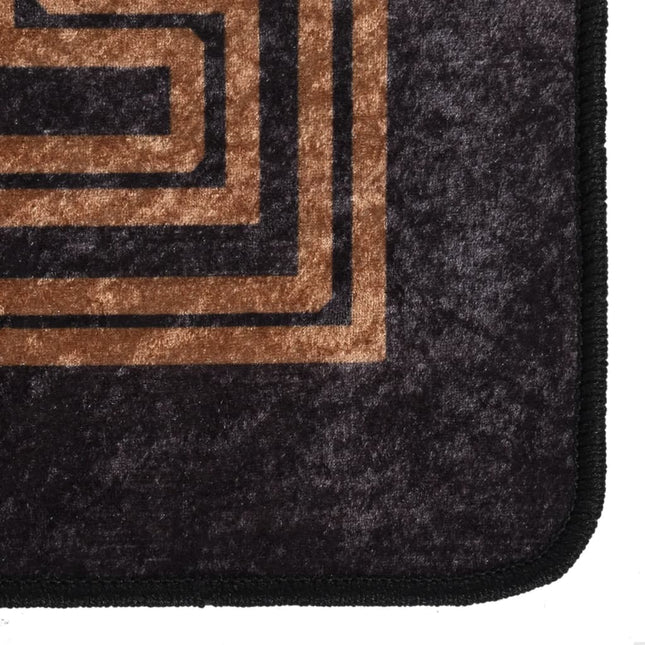 Tappeto Lavabile 190x300 cm Nero e Oro Antiscivolo