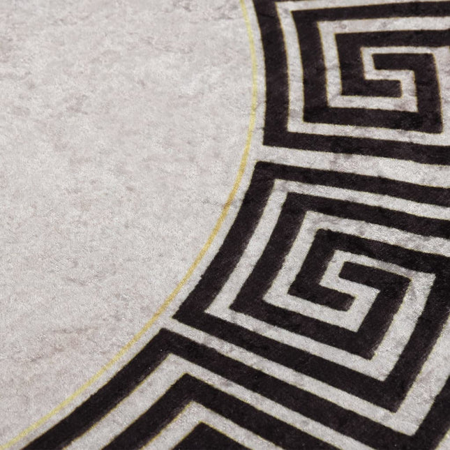 Tappeto Lavabile φ120 cm Beige Chiaro Antiscivolo