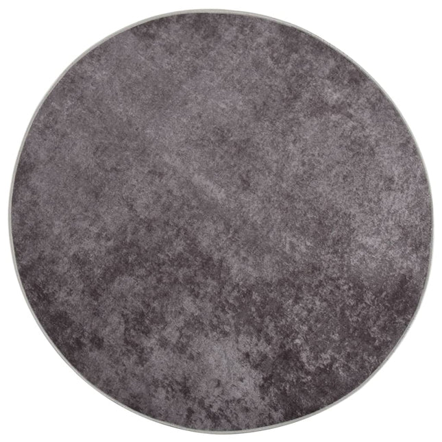 Tappeto Lavabile φ120 cm Grigio Antiscivolo