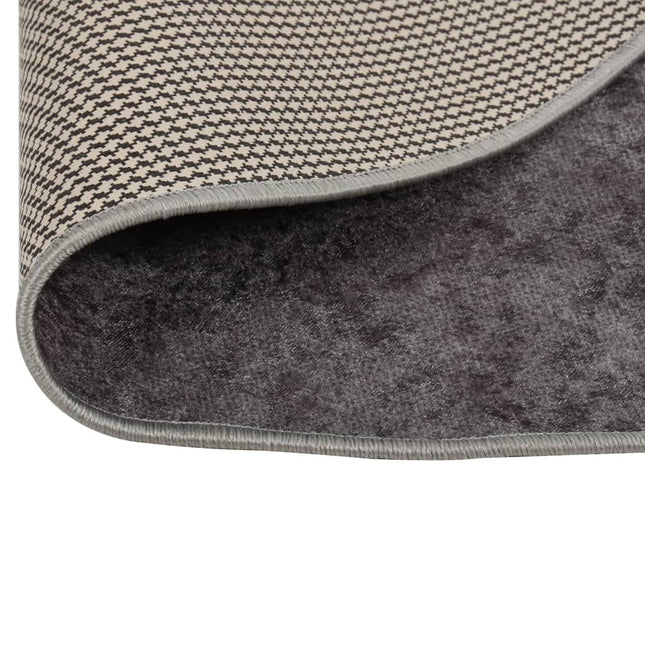 Tappeto Lavabile φ120 cm Grigio Antiscivolo