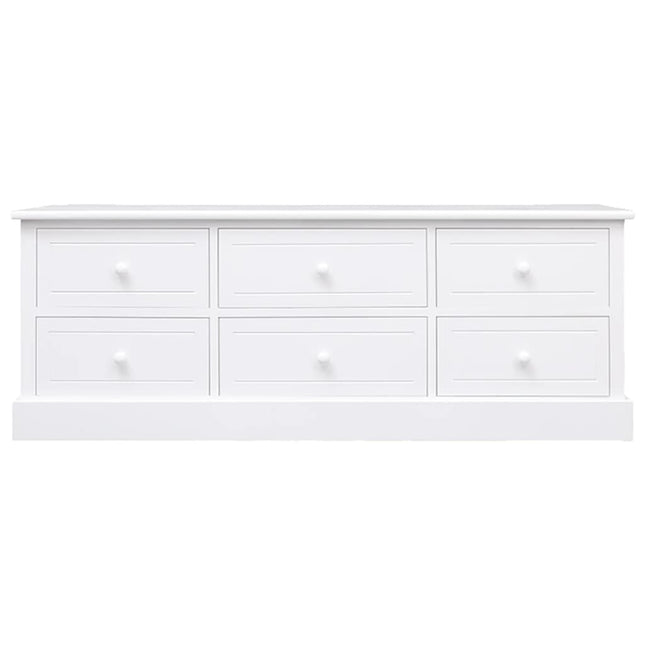 Mobile Porta TV Bianco 108x30x40 cm in Legno di Paulonia