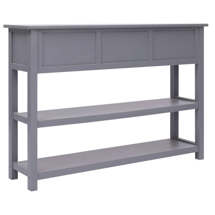 Credenza Grigia 108x30x76cm Legno Massello di Paulownia