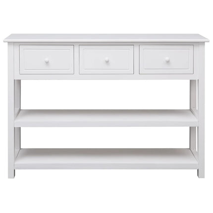 Credenza Bianca 108x30x76 cm in Legno Massello di Paulownia