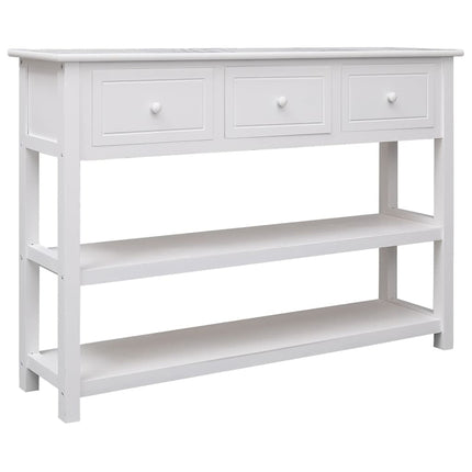 Credenza Bianca 108x30x76 cm in Legno Massello di Paulownia