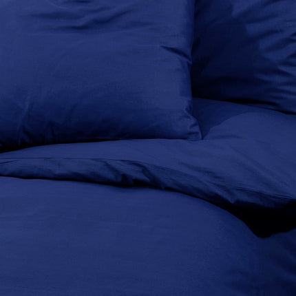Set Copripiumino Blu Marino 240x220 cm in Microfibra Leggera