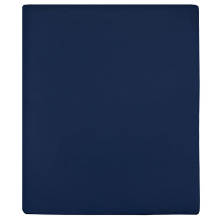 Lenzuola con Angoli Jersey 2pz Blu Marino 140x200 cm Cotone