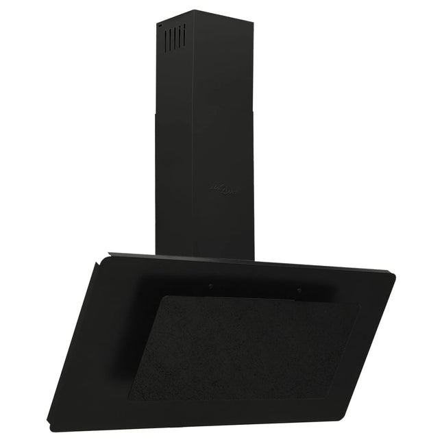 Cappa a Parete 90 cm in Acciaio Inox e Vetro Temperato Nero