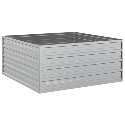 Letto Rialzato Giardino 100x100x45cm in Acciaio Zincato Argento