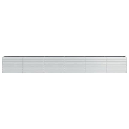 Letto Rialzato Giardino 600x80x77 cm in Acciaio Zincato Argento