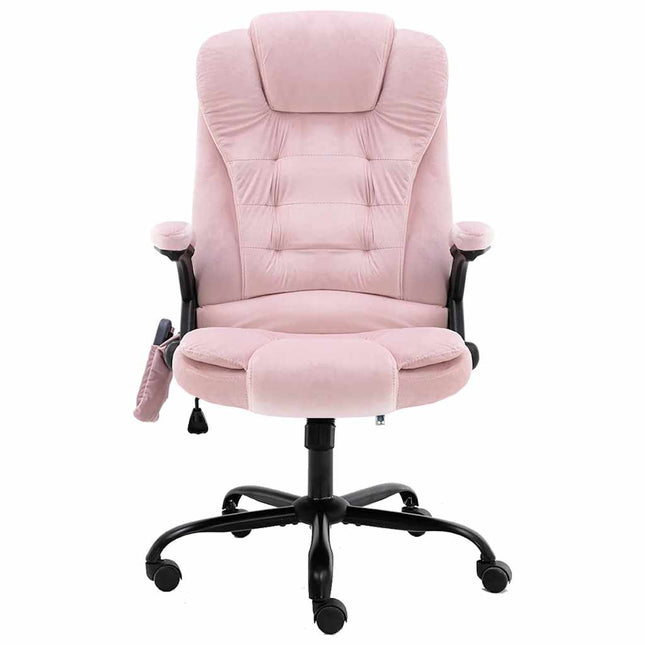 Sedia da Ufficio Massaggiante Rosa in Velluto