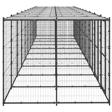Gabbia per Cani da Esterno in Acciaio con Tetto 24,2 mÂ²