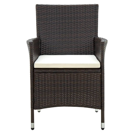 Sedie da Giardino 4 pz con Cuscini in Polyrattan Marrone