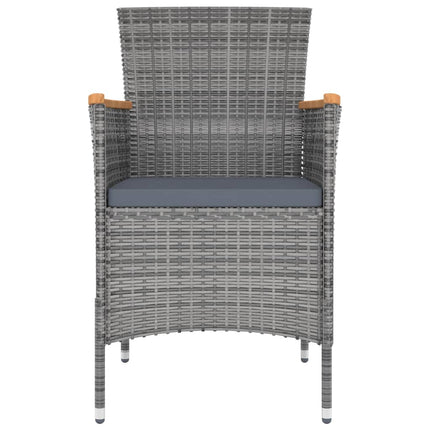 Sedie da Pranzo da Giardino 4 pz in Polyrattan Grigio