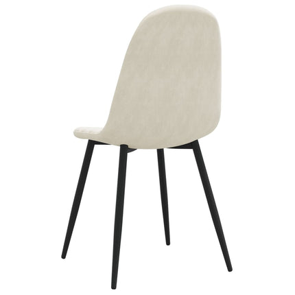 Sedie da Pranzo 6 pz Bianco Crema in Velluto