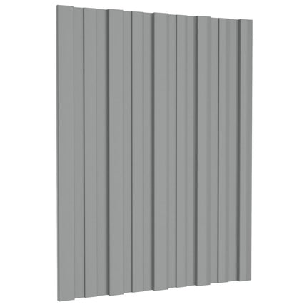 Pannelli da Tetto 36 pz in Acciaio Zincato Grigio 60x45 cm
